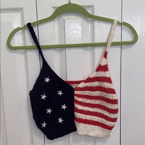 American Flag Crochet Tank Top